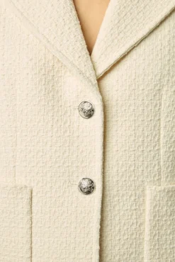 Blazer En Tweed Uni Ecru - Bailee