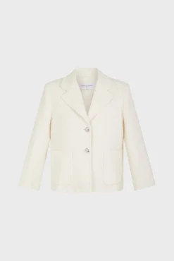 Blazer En Tweed Uni Ecru - Bailee