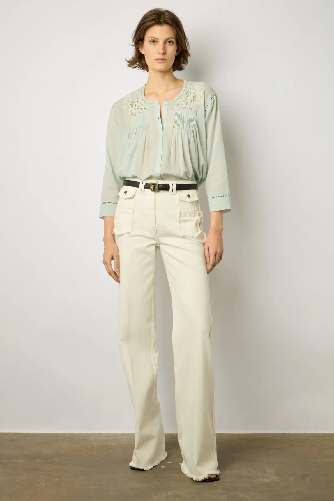 Blouse Brodee Bleu Ciel - Aaya
