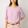 Blouse Fluide Dos Boutonne Parme - Alyah