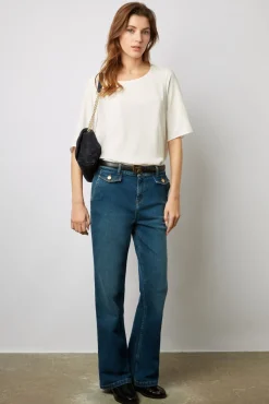 Blouse Fluide Dos Boutonne Ecru - Alyah