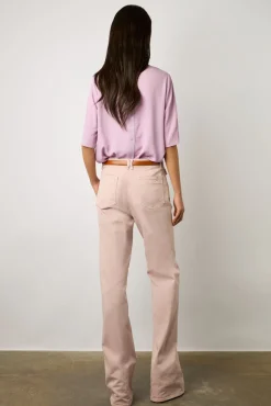 Blouse Fluide Dos Boutonne Parme - Alyah