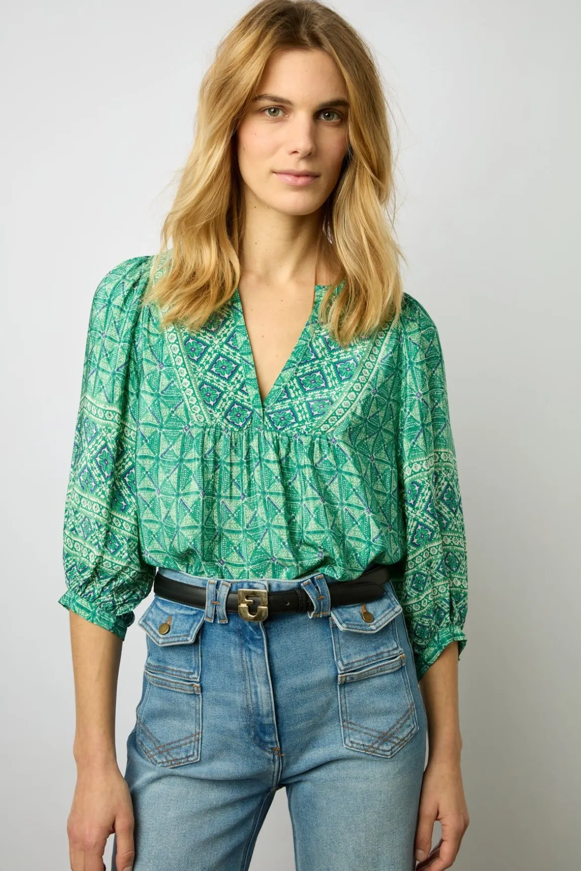 Blouse Fluide Imprimee Emeraude - Arlen