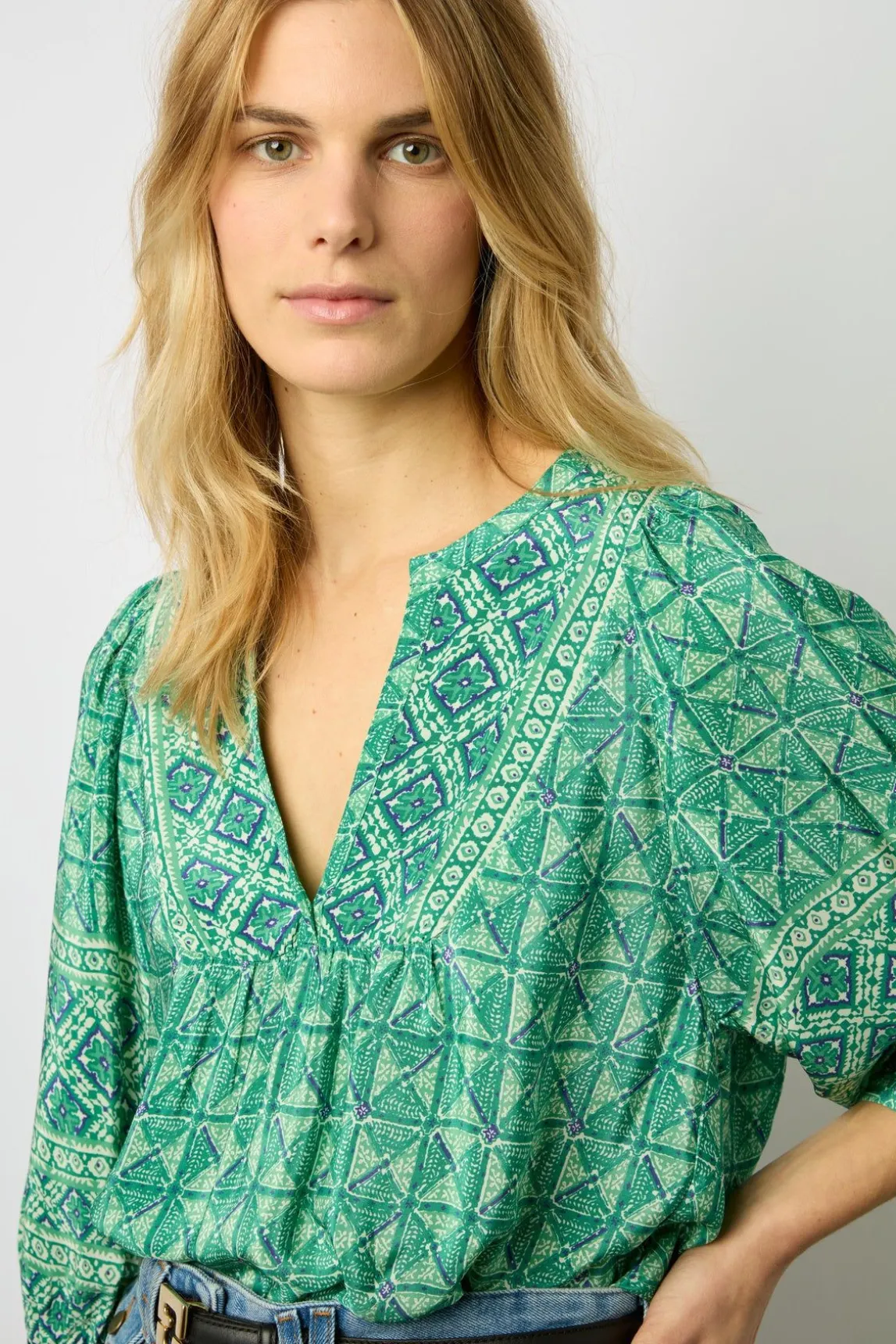 Blouse Fluide Imprimee Emeraude - Arlen