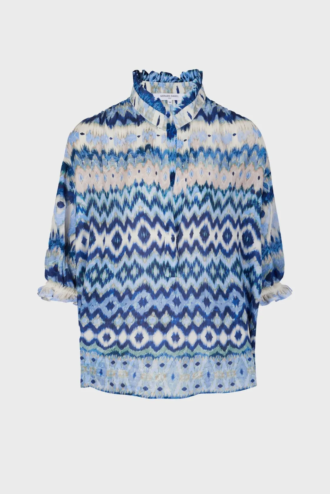 Blouse Fluide Imprimee Indigo - Aniella