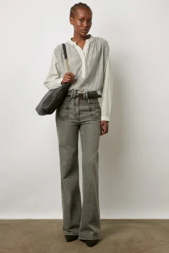 Blouse Rayee En Coton Ecru - Ambre
