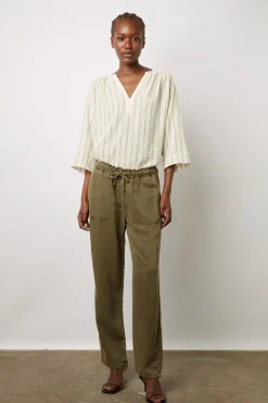 Blouse Rayee En Coton Ecru - Annalisa