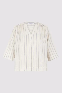 Blouse Rayee En Coton Ecru - Annalisa
