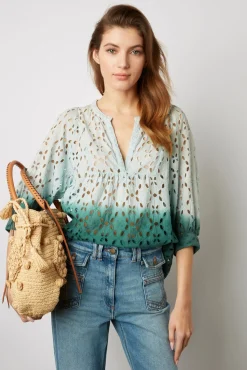 Blouse Tie And Dye Brodee Vert D'Eau - Alyff