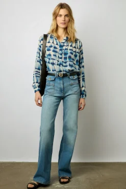 Blouse Tie And Dye Encre - Ambre