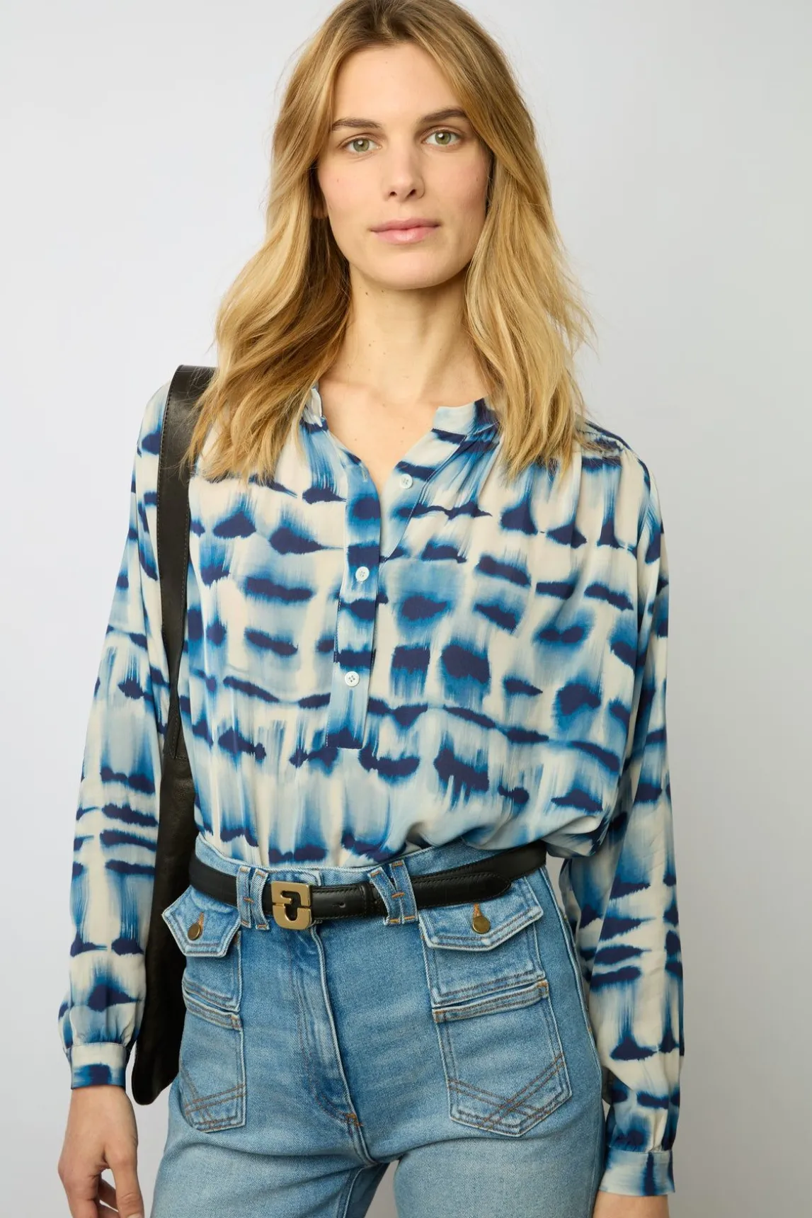 Blouse Tie And Dye Encre - Ambre