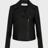 Blouson En Cuir Femme Noir Nadege