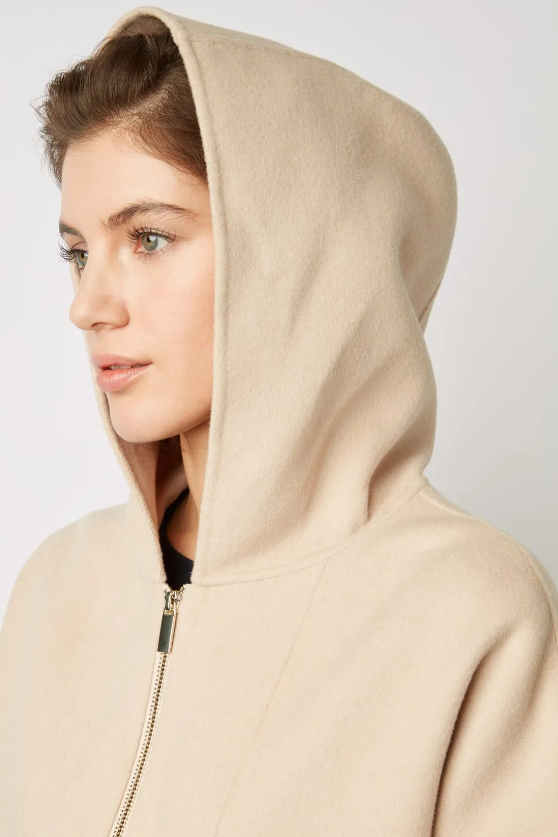 Cape En Laine Double Face Sable - Nesrynn