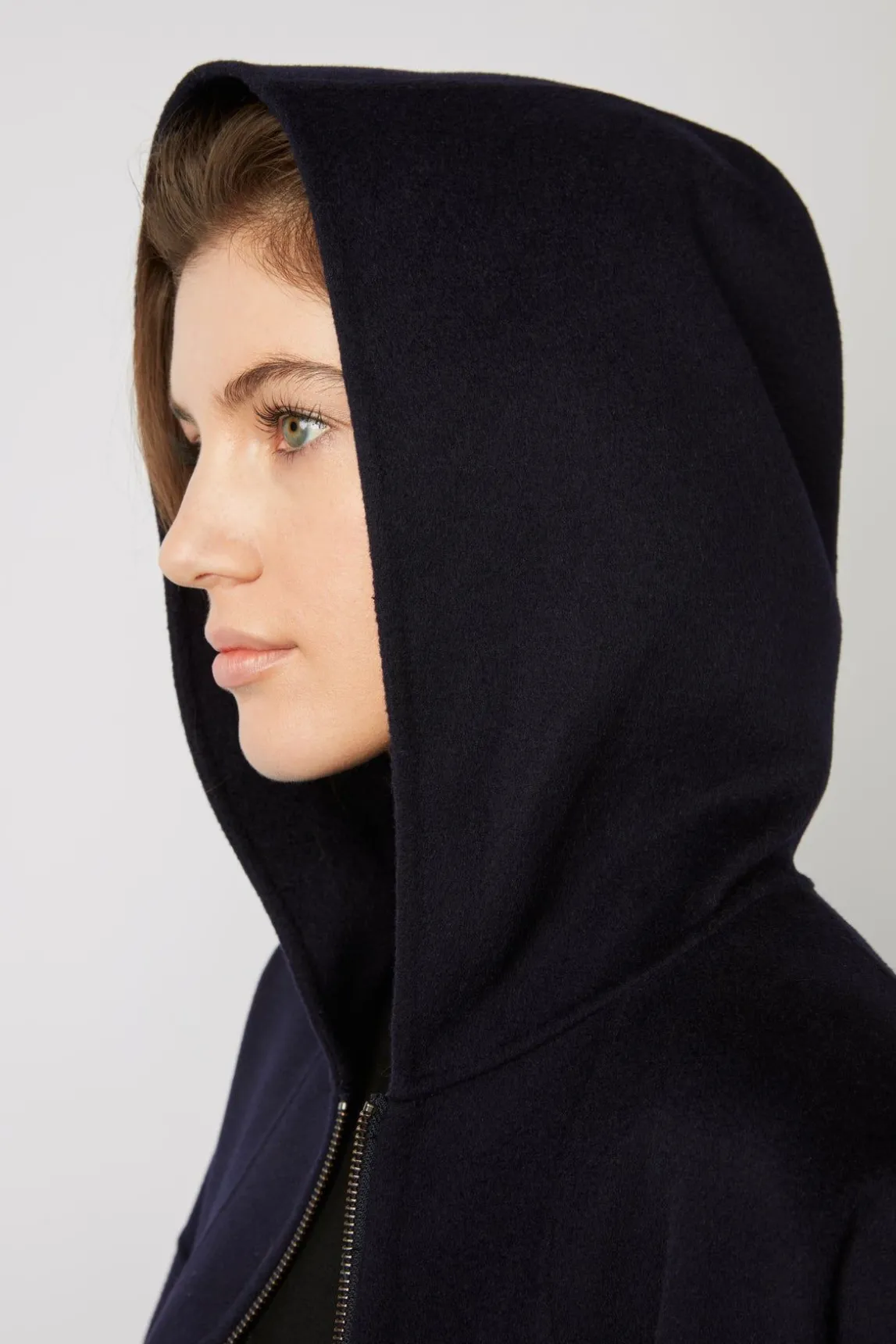 Cape En Laine Double Face Marine - Nesrynn