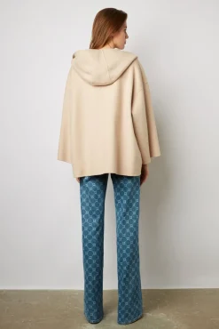 Cape En Laine Double Face Sable - Nesrynn
