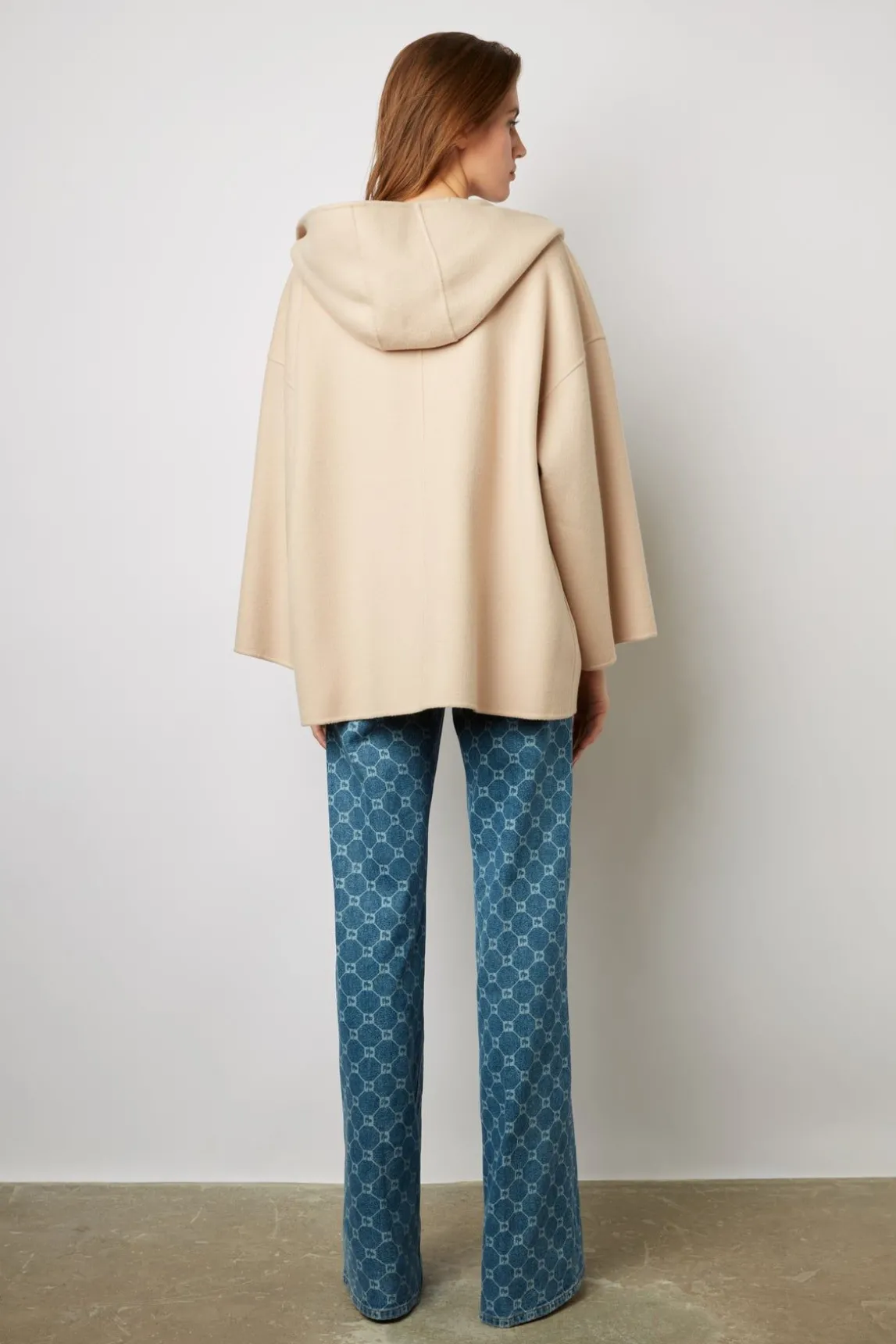 Cape En Laine Double Face Sable - Nesrynn