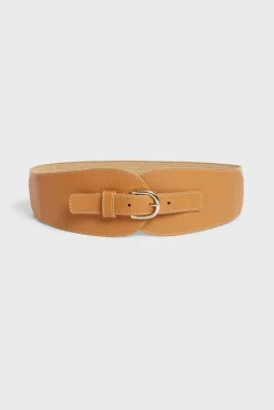 Ceinture Corset En Cuir Femme Camel Olympe