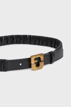 Ceinture En Cuir Elastique Noir - Rosalie