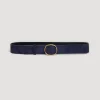 Ceinture En Cuir Velours Marine - Paloma