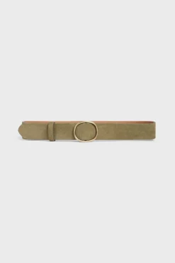 Ceinture En Cuir Velours Vert - Paloma
