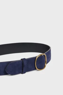 Ceinture En Cuir Velours Marine - Paloma
