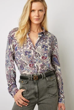 Chemise A Imprime Cachemire Ecru - Miray
