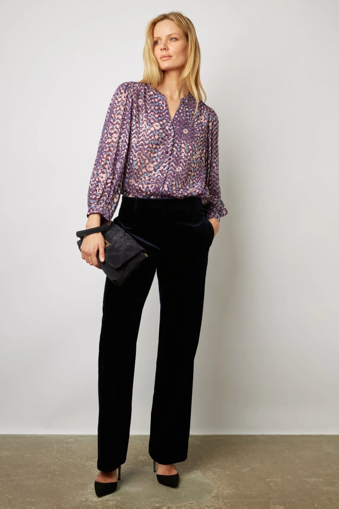 Chemise A Imprime Et Lurex Parme - Akris