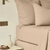 Drap Housse En Lin Lave - Brun Clair