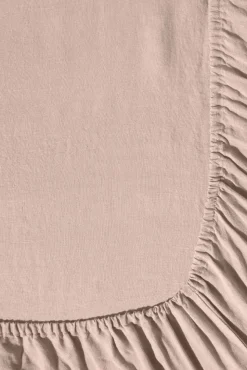 Drap Housse En Lin Lave - Rose Ancien