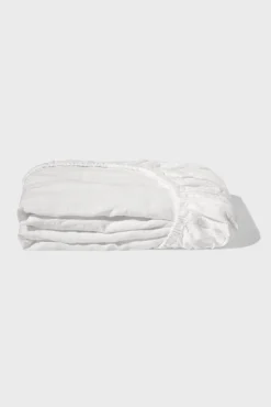 Drap Housse En Lin Lave - Blanc