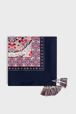 Foulard A Pompons En Soie Naturel - Penelope