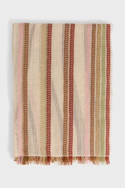 Foulard Rayures Tissees Naturel - Paulette