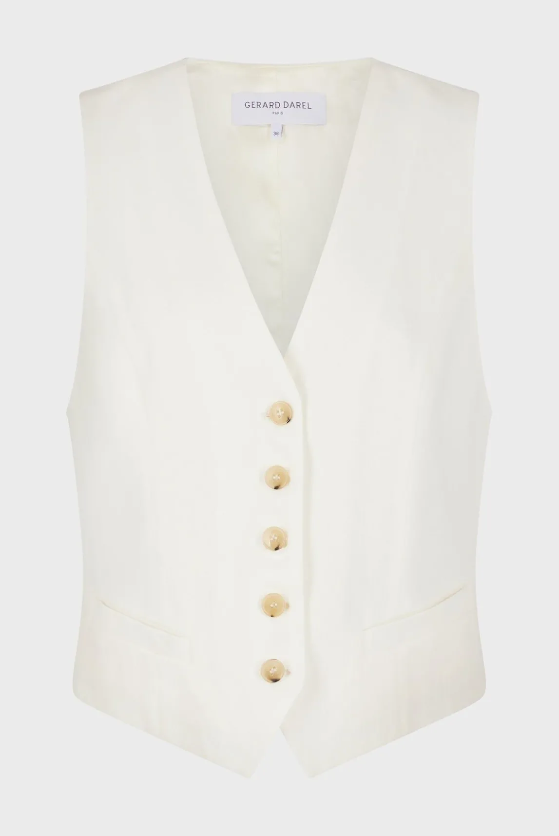 Gilet De Tailleur Uni Ecru - Brasia