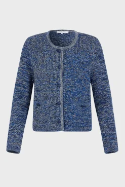 Gilet En Coton Tweed Marine - Liliana