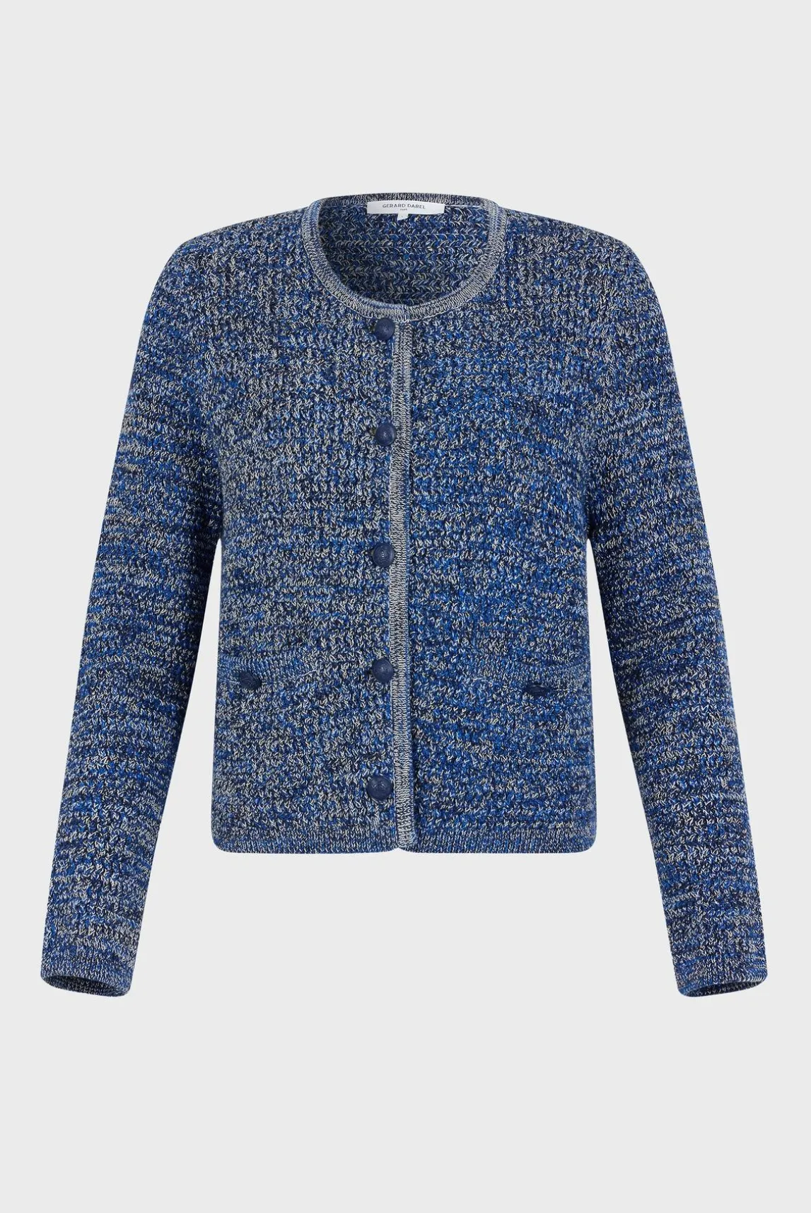 Gilet En Coton Tweed Marine - Liliana
