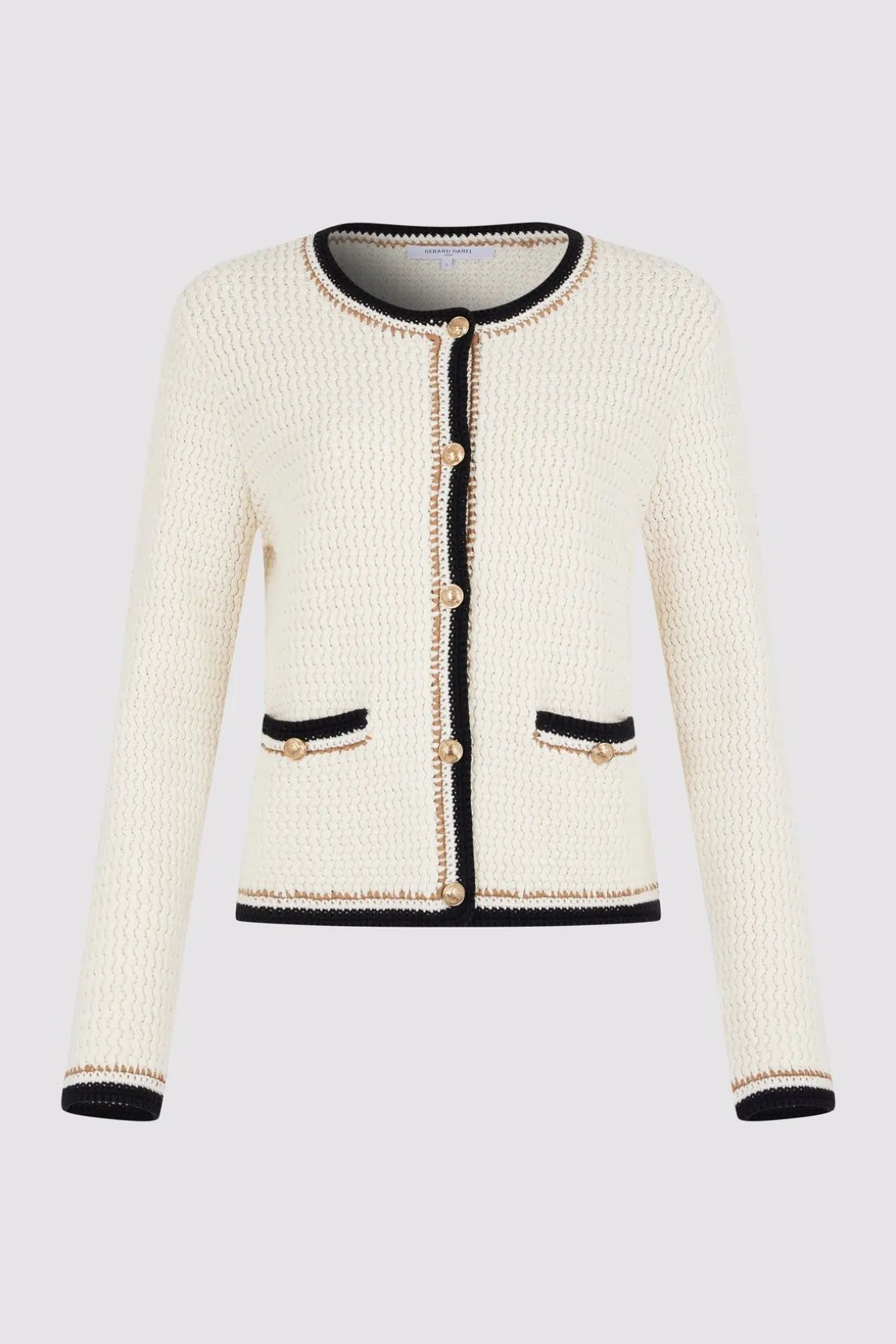 Gilet En Crochet Effet Tweed Ecru - Loeve