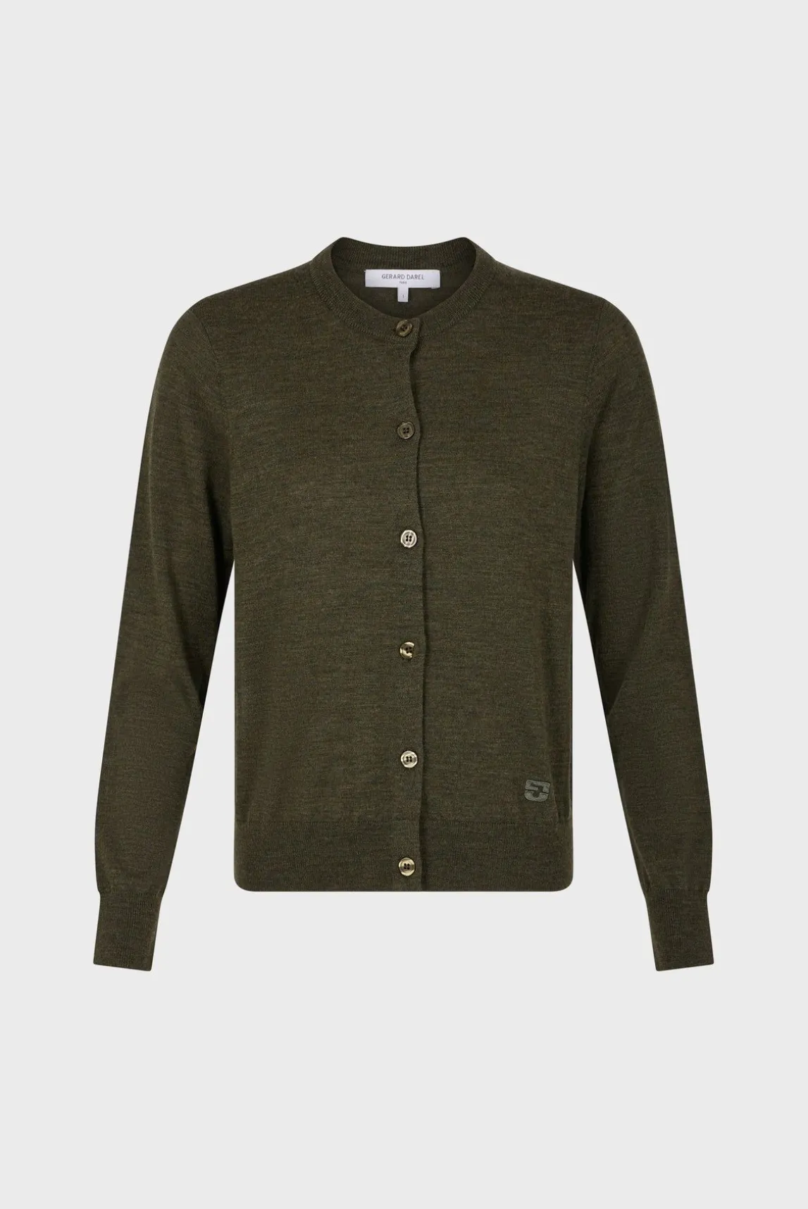 Gilet En Laine Merinos Kaki - Lyane