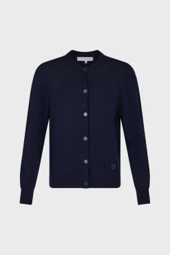 Gilet En Laine Merinos Marine - Lyane