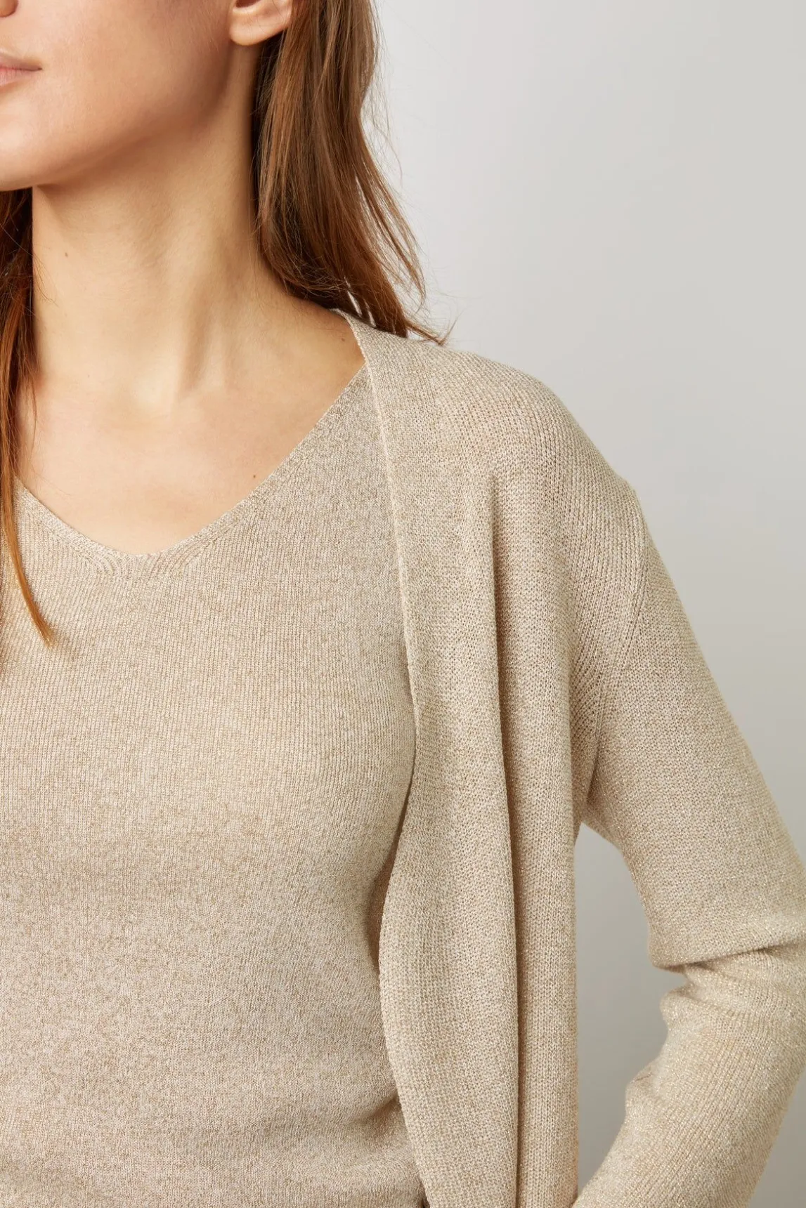 Gilet En Maille Lurex Or - Lexane