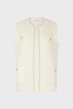Gilet Long Sans Manche Ecru - Lizzie