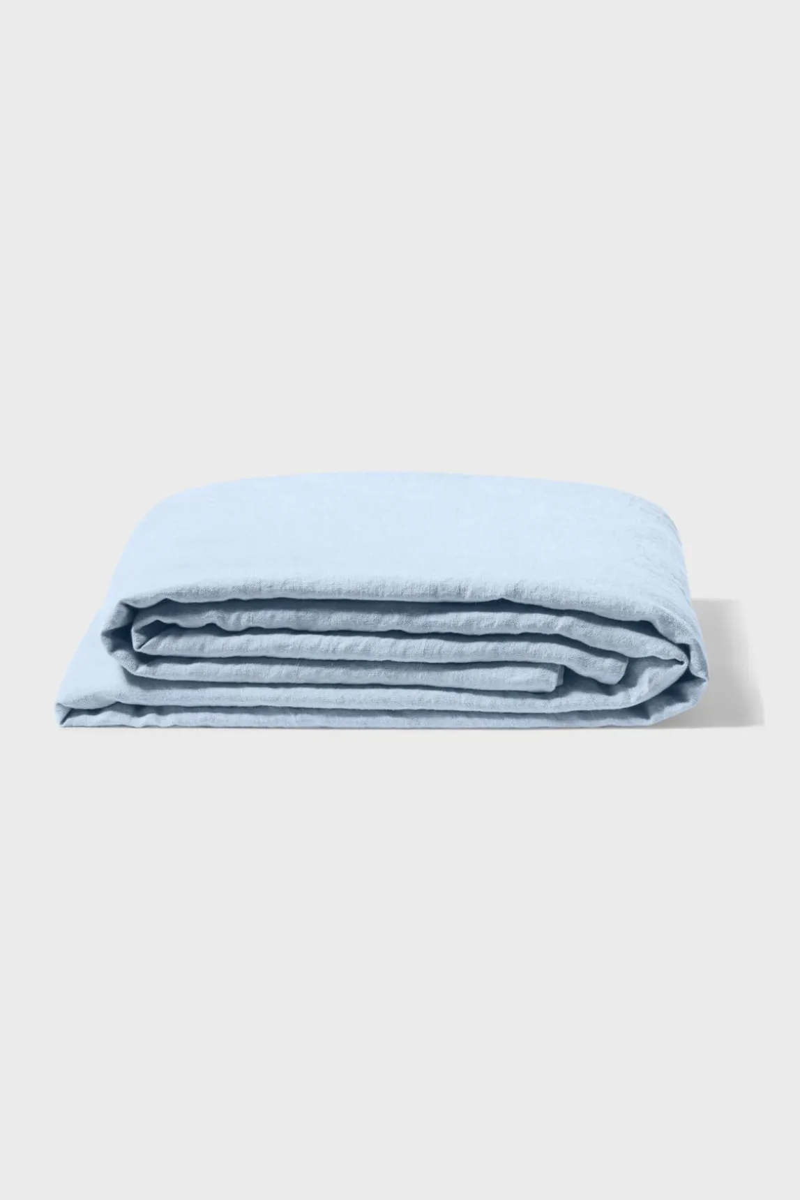 Grand Drap Plat En Lin Lave - Bleu Du Ciel