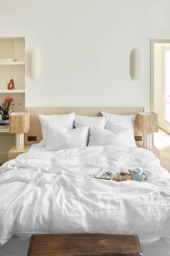 Housse De Couette En Lin Lave - Blanc