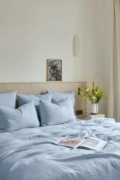 Housse De Couette En Lin Lave - Bleu Du Ciel