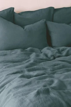 Housse De Couette En Lin Lave - Bleu De Nuit