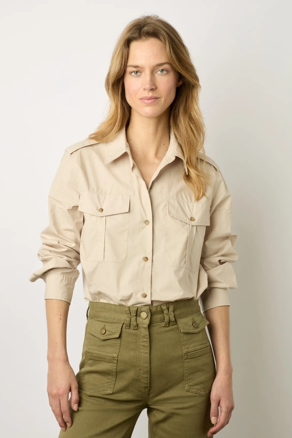 Jean Flare Uni Vert Kaki - Anna