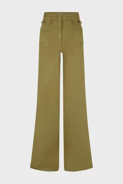 Jean Flare Uni Vert Kaki - Anna