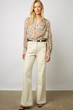 Jean Large Taille Haute Naturel - Anna