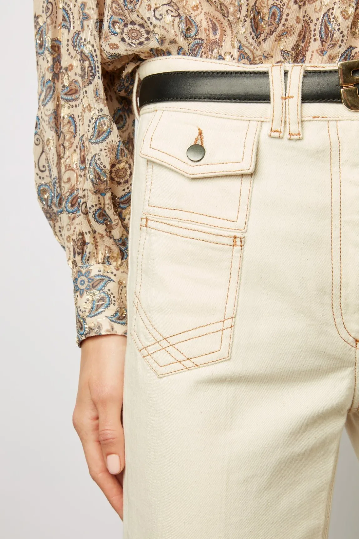 Jean Large Taille Haute Naturel - Anna