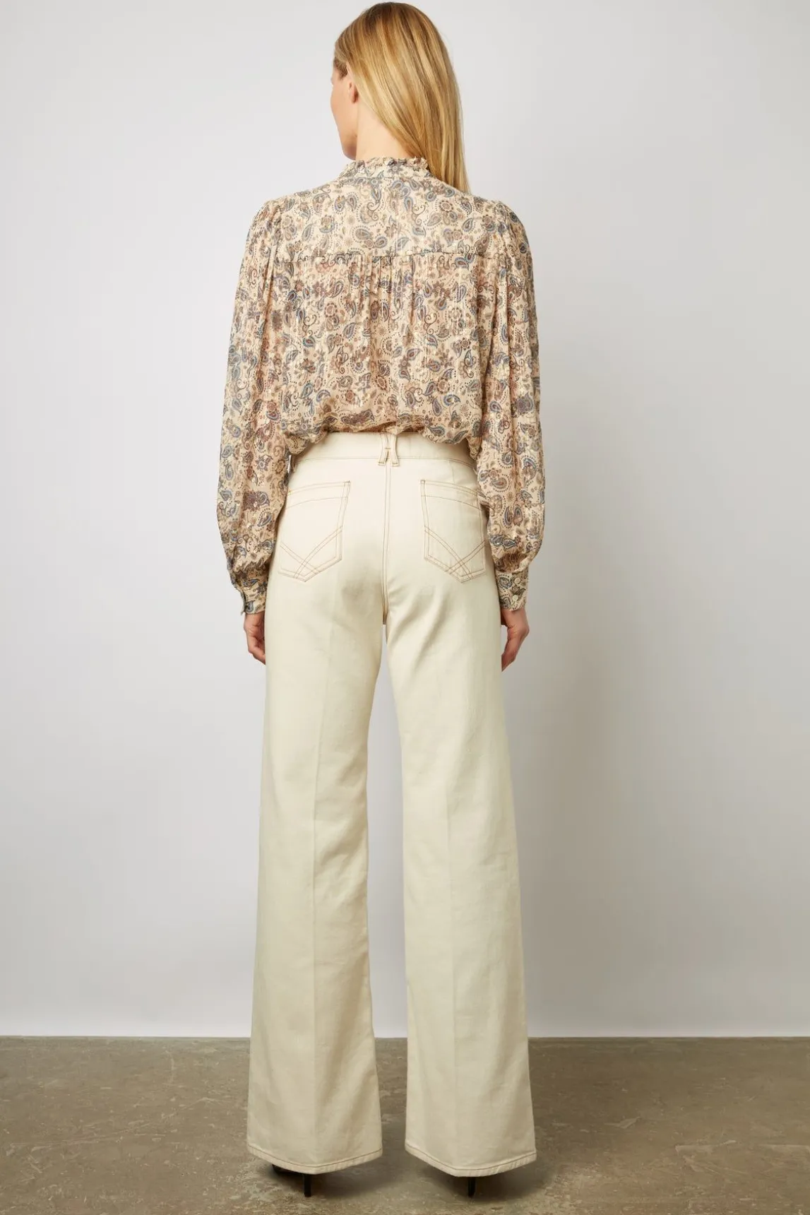 Jean Large Taille Haute Naturel - Anna