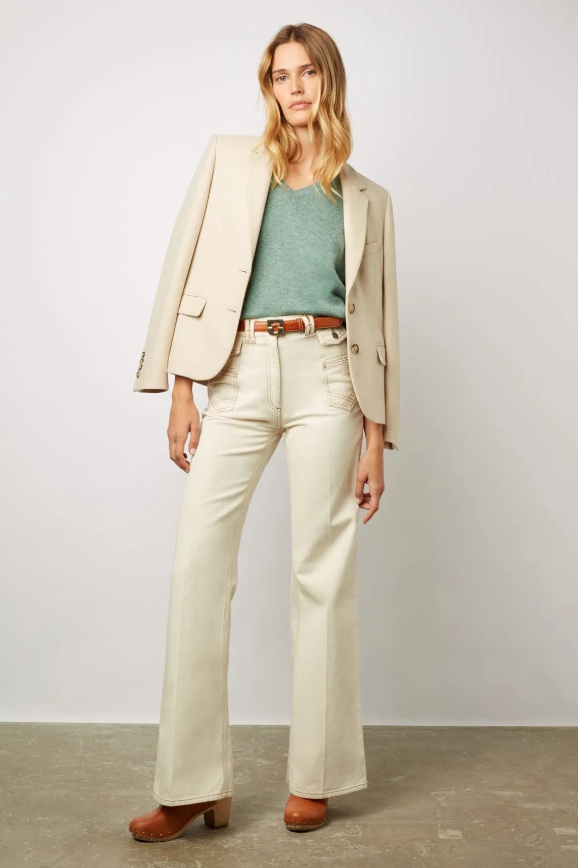 Jean Large Taille Haute Naturel - Anna